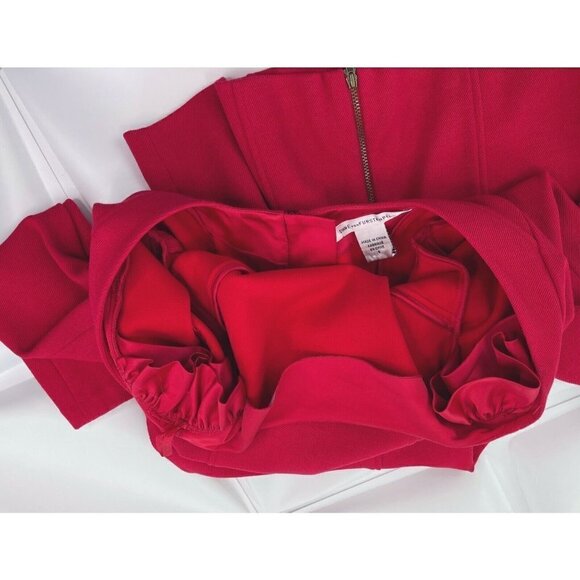 Diane von Fruestenberg Sz 8 Red Arita Sheath Mini Dress Stretch Zip Back Holiday - Picture 4 of 9